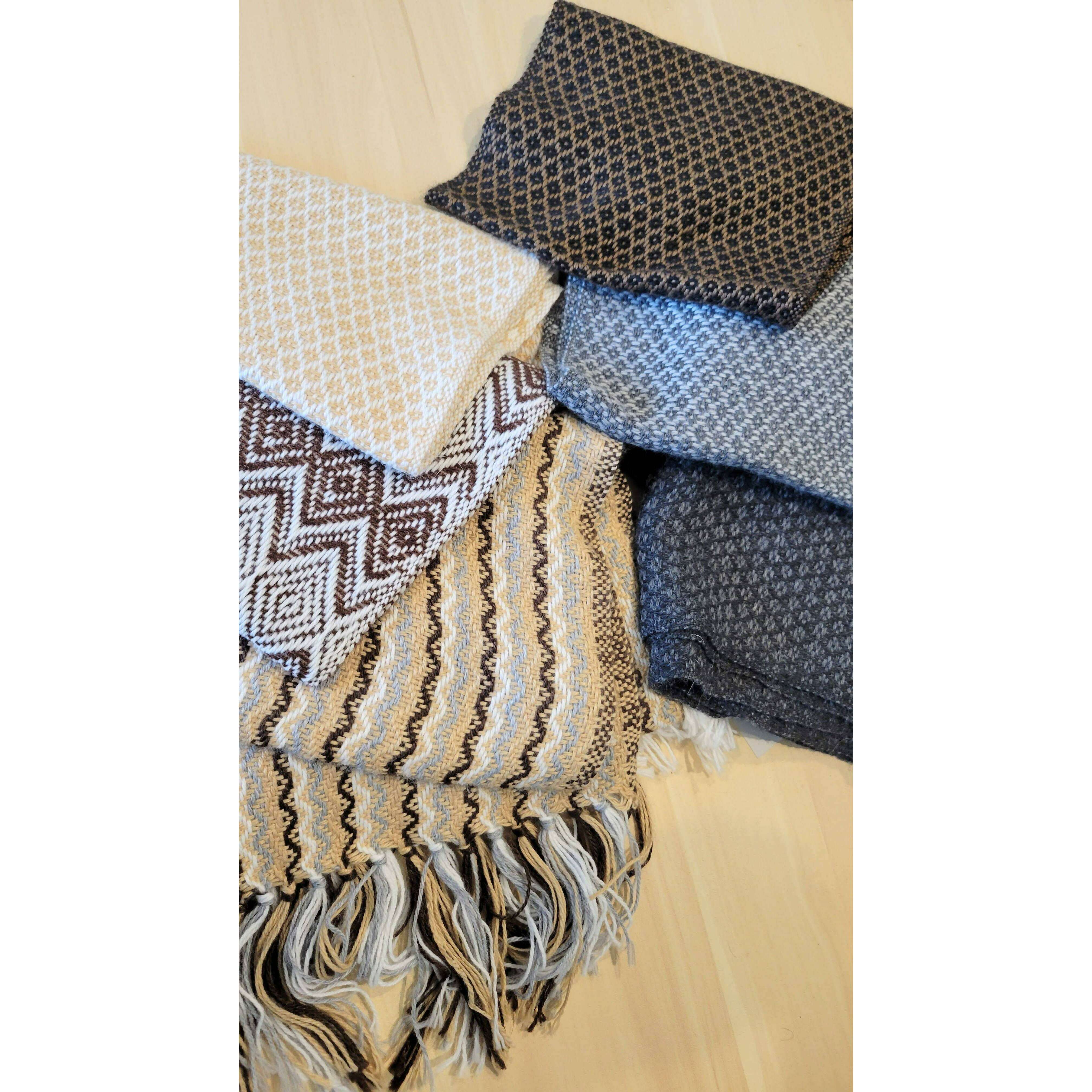 Woven Alpaca Geometric Scarf