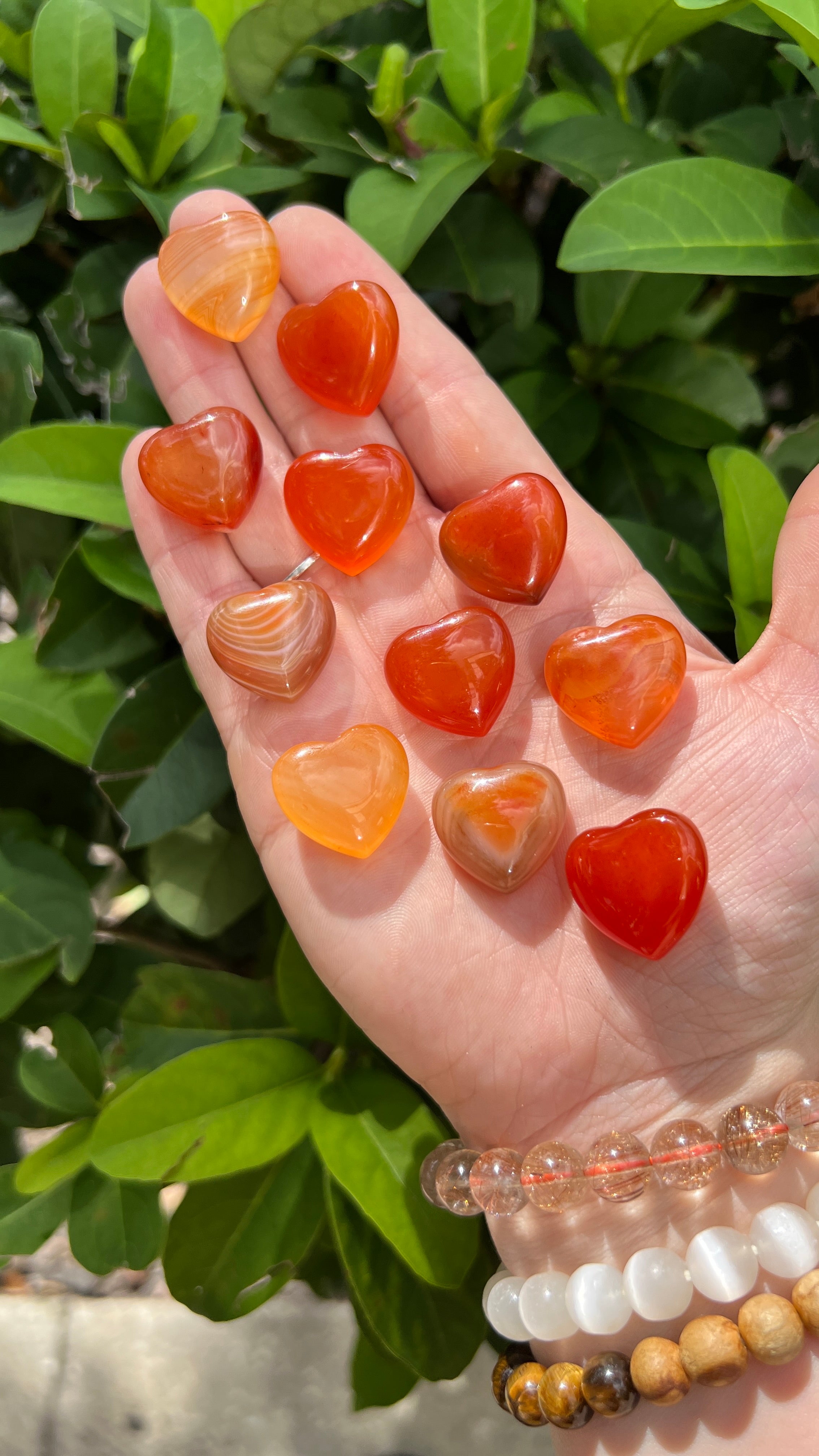 HQ Carnelian Mini Hearts