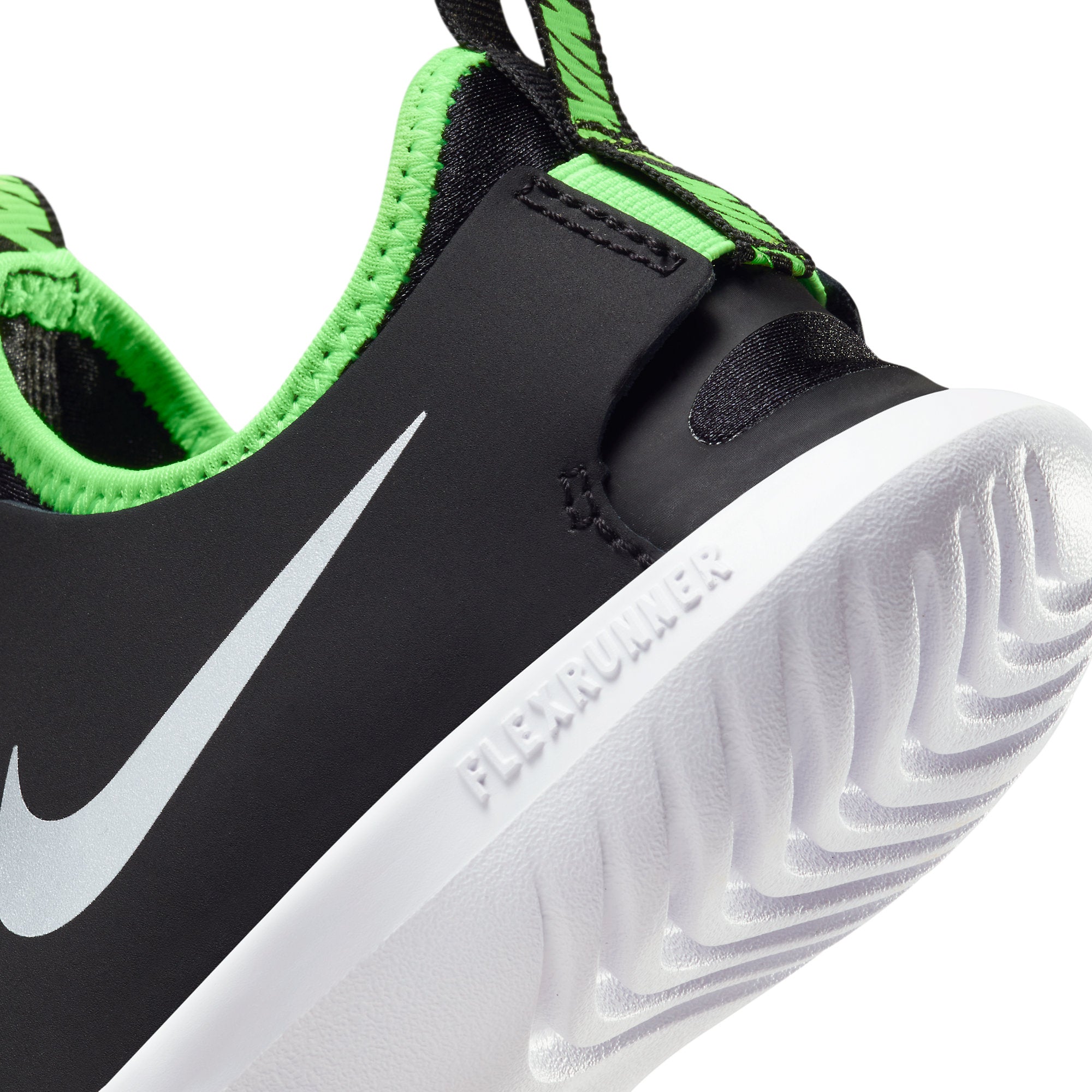 Calle peso cantidad de ventas Zapatilla Nike Flex Runner de niño color Negro con Verde - Credichips