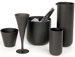 Sugahara black glass Japanese barware