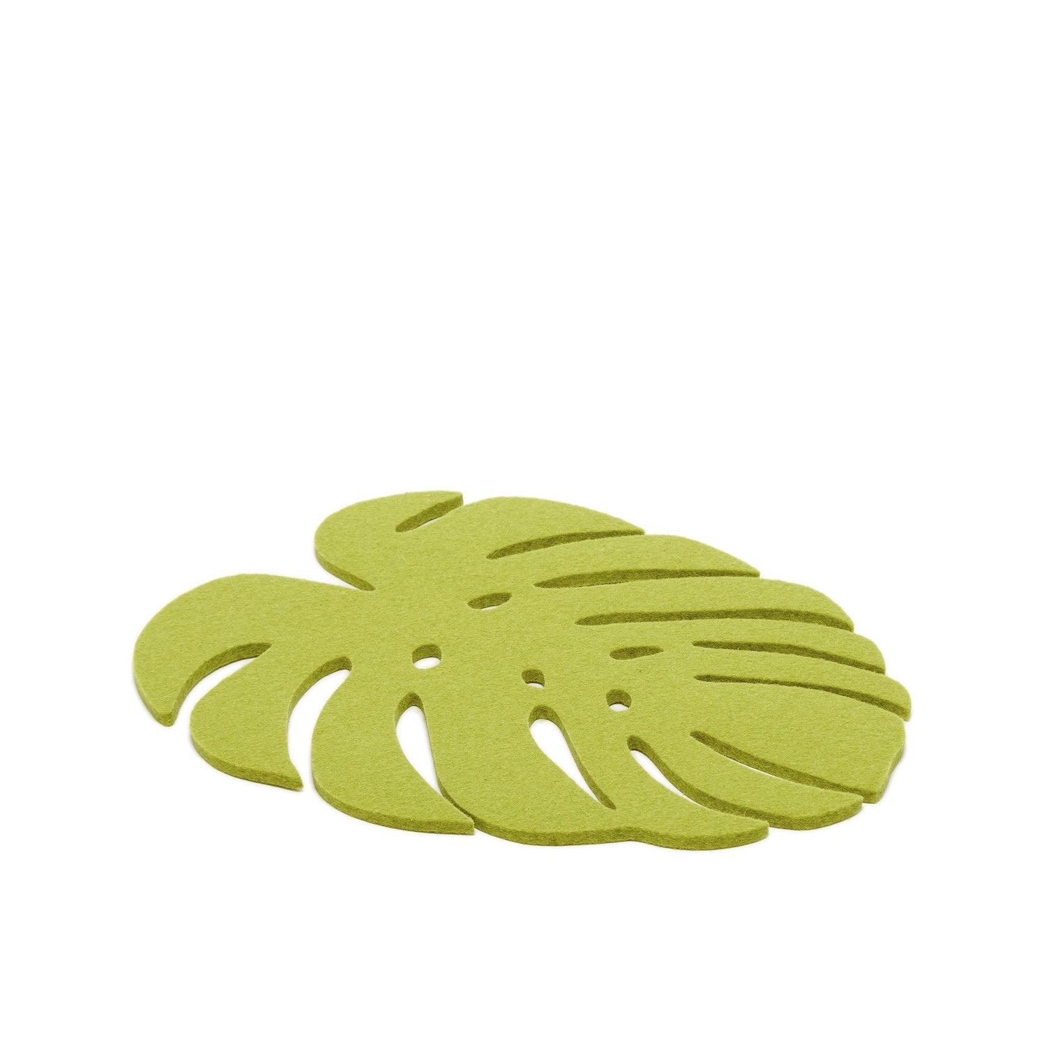 Merino wool felt trivets, Monstera leaf small