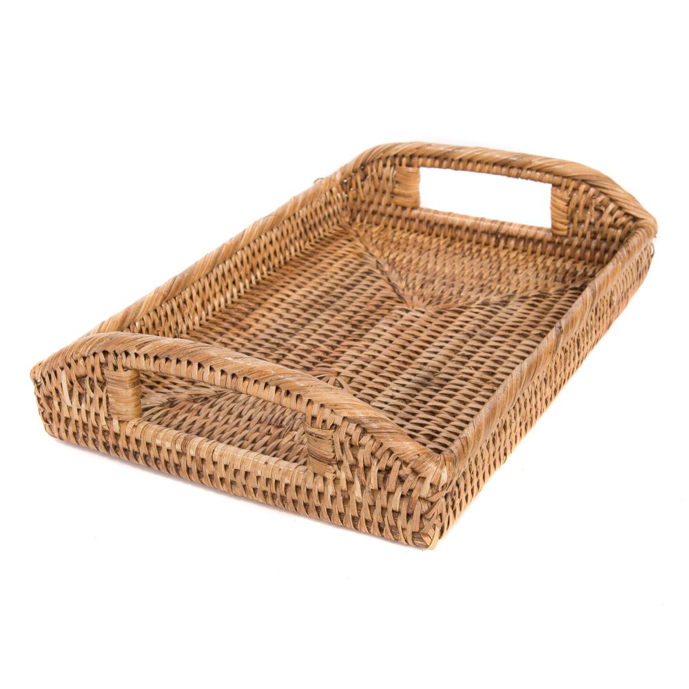 wicker tray with handles