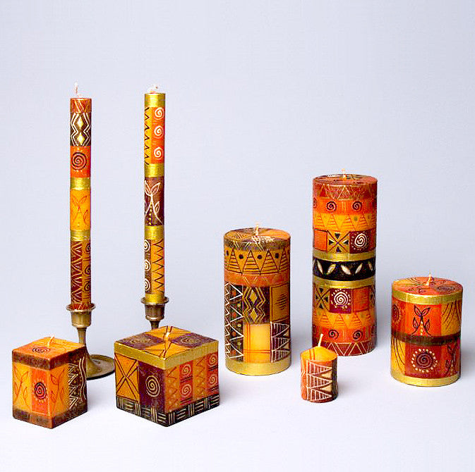 South African Safari Gold handpainted dripless candles Terrestra