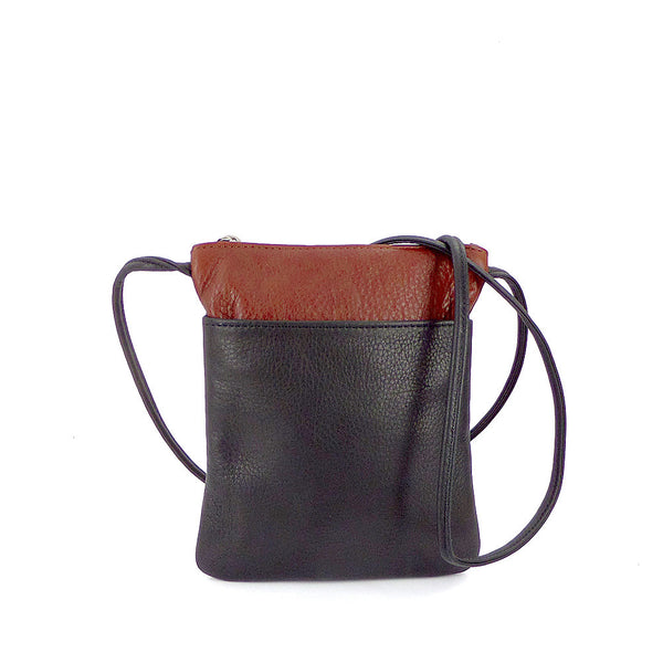 Sven colorblock mini 2-zip leather crossbody bag - Terrestra