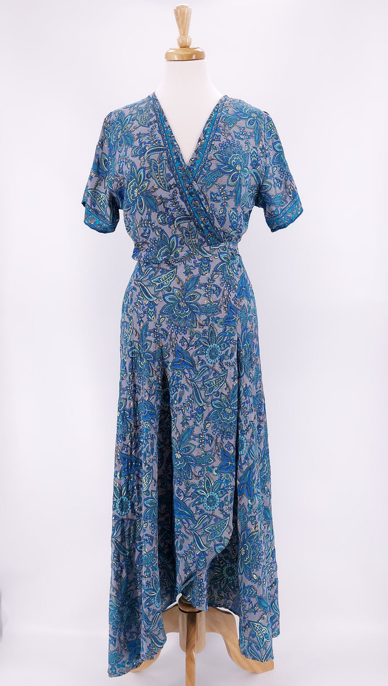 Gabrielle Parker - Francesca Wrap Dress - Lily Blue with Gold - 906 ...