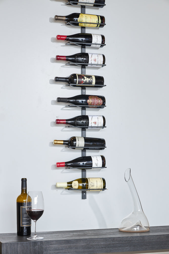 10 Bottle Vino Mode Wine Rack Installed Over Console Table