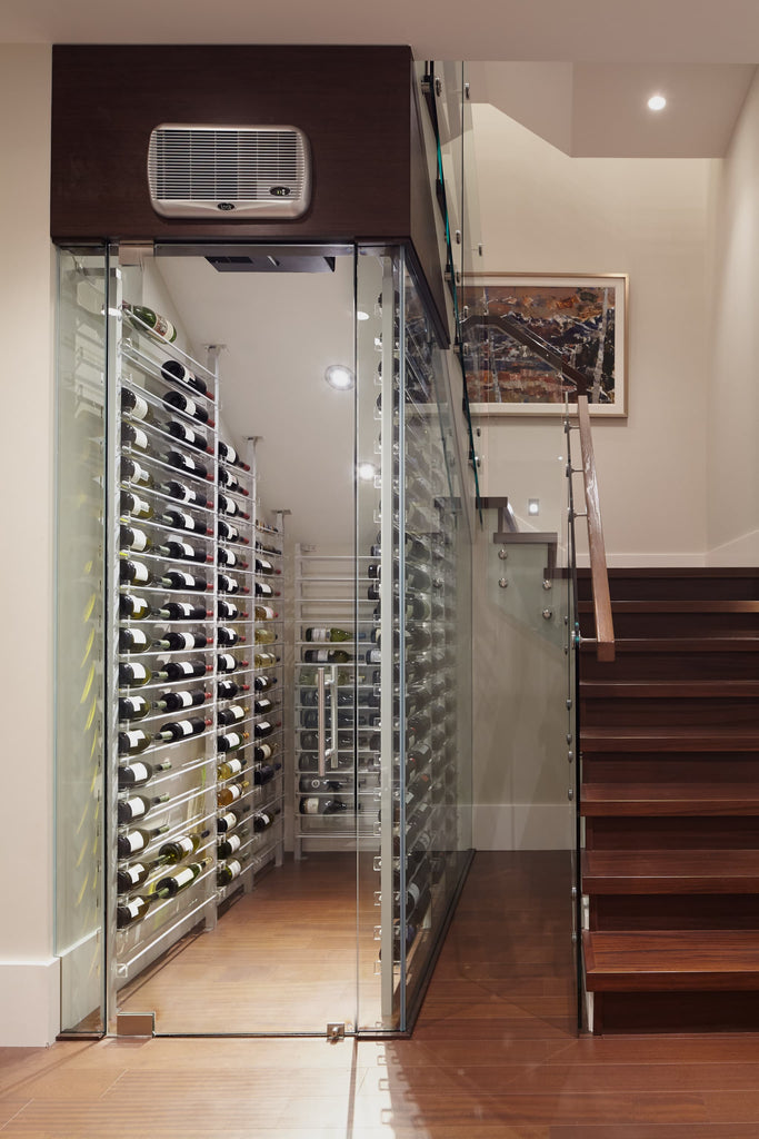 Millesime Contemporary Wine Racks Installed in a Custom Wine Cellar in West Vancouver