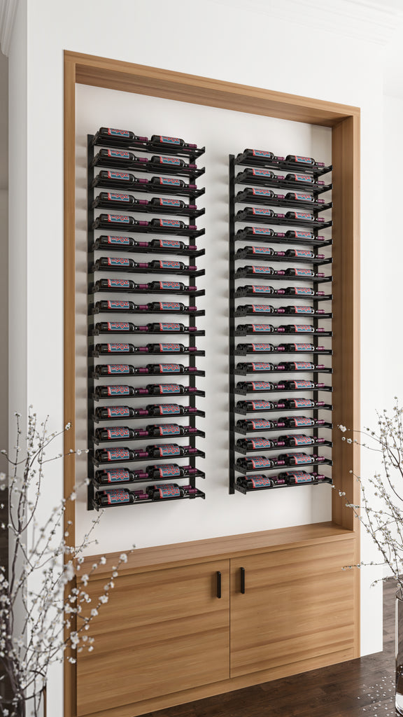 Wall Mounted Evolution Wine Racks in an Inset Cabinet Area