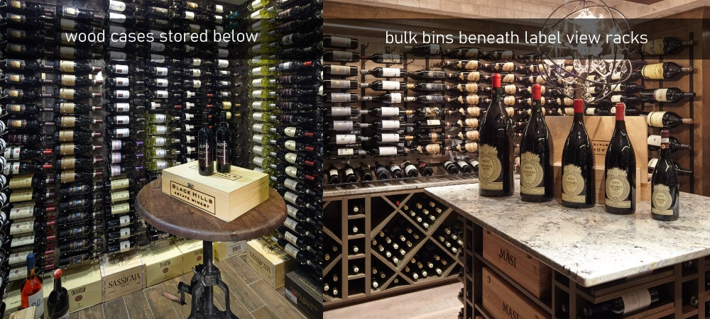 Label View Wine Racks Combine Well With Case and Bulk Wine Storage