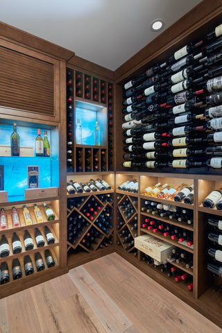 Backlit Onyx in Wine Cellar