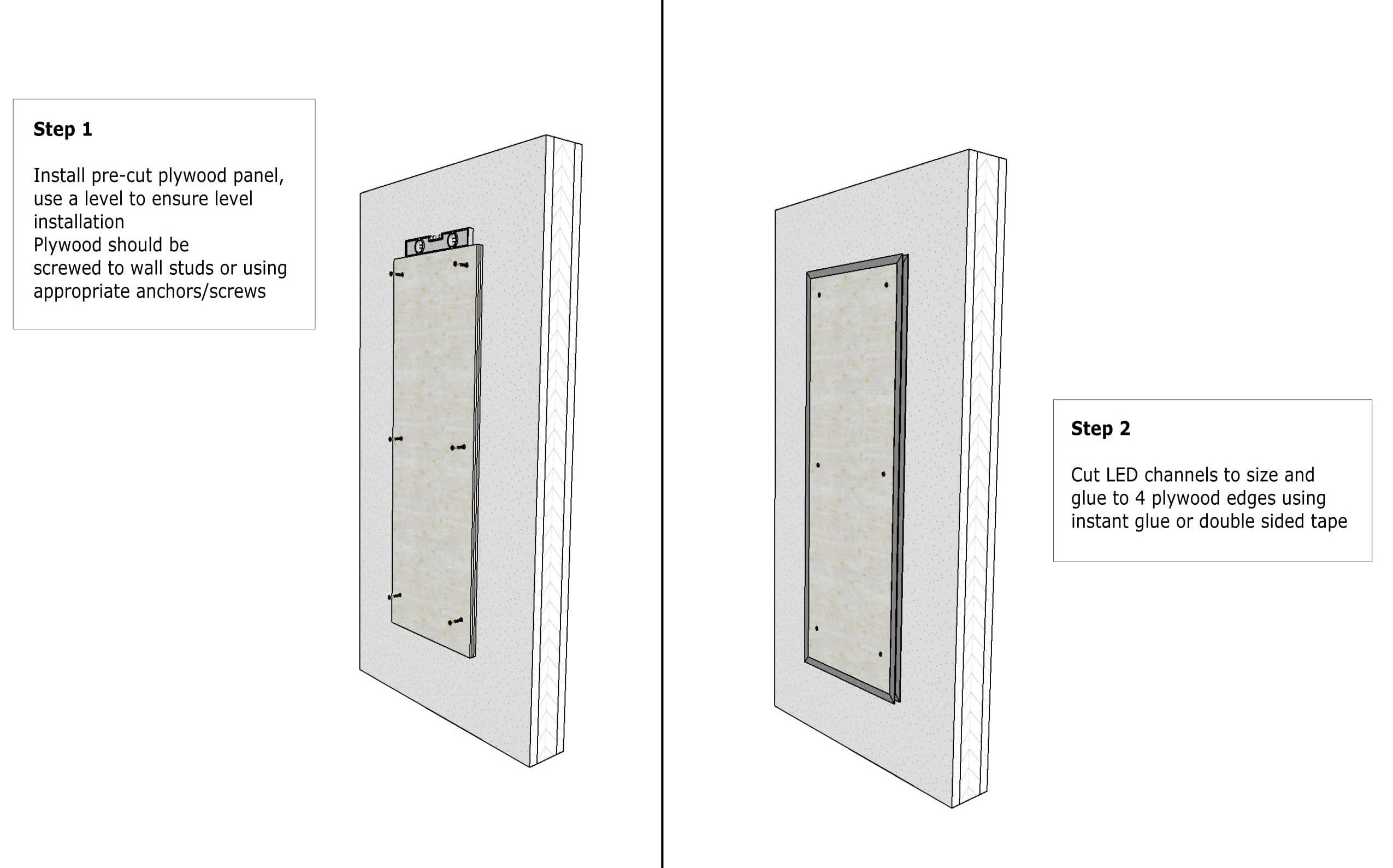 Installing the standoff panel and lighting channel