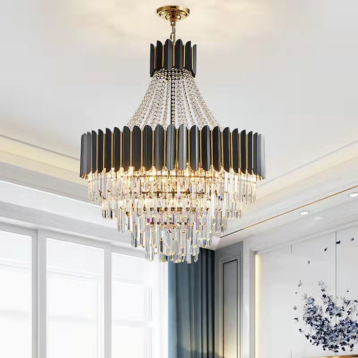 black entryway chandelier