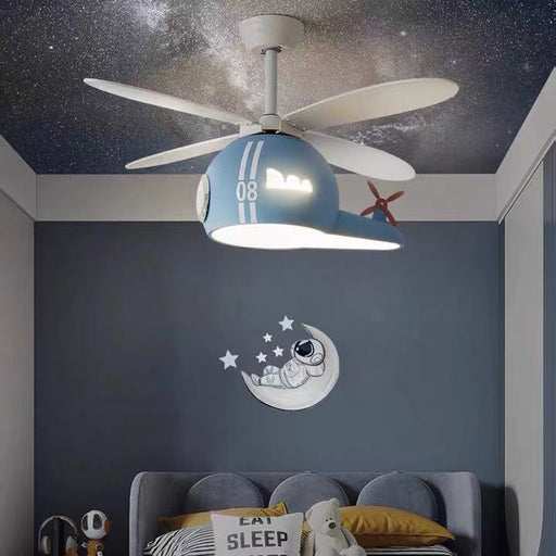 Modern Creative Unique Helicopter Shaped LED Ceiling Fan with Lights Kids  Bedroom Transparent Blades Ceiling Fans with Chandelier for Living Room –  Dazuma