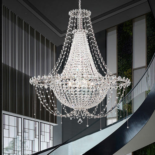 Luxurious K9 Crystal Chandelier in Brass Finish