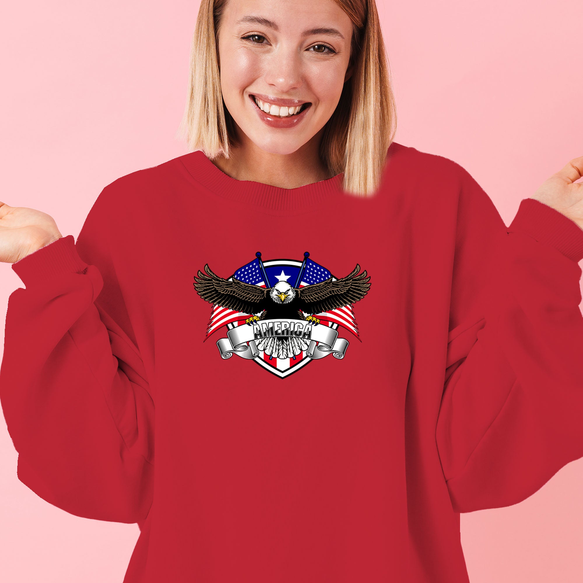 Eagle America, America Unisex Sweatshirt, Custom Sweatshirt, Personalized Sweatshirt