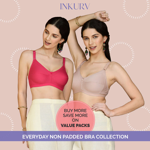 INKURV Non Padded Non Wired Cotton Full Coverage Bra