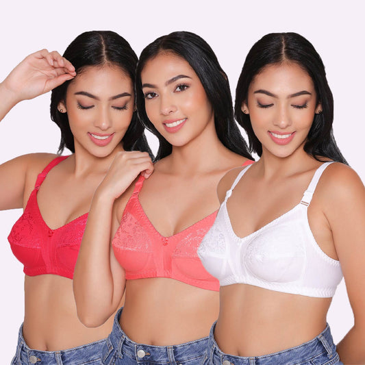 Pack of 3 Non-Wired Sports Bras