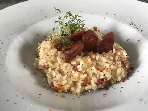 Risotto alla birra e salsiccia