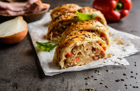 strudel di pane alla birra con verdure