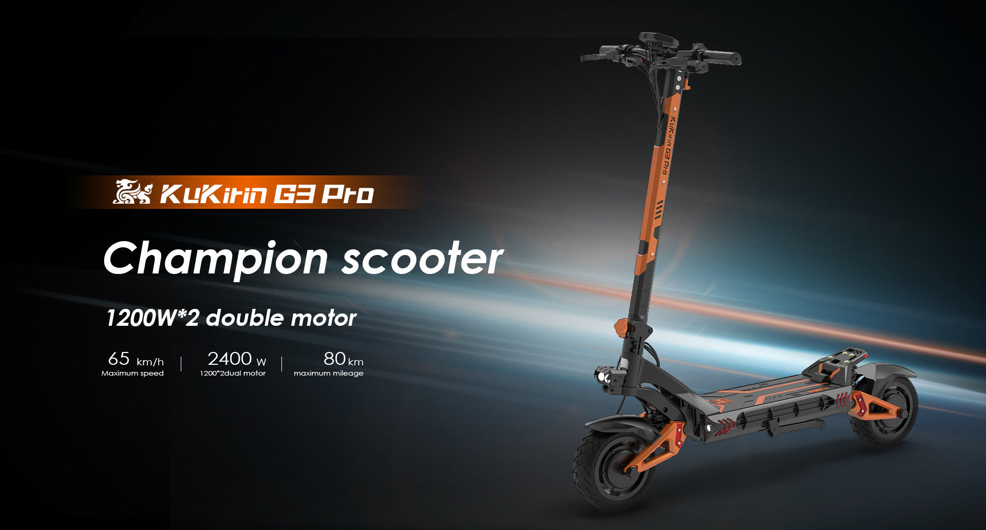  KuKirin G3Pro Electric Scooter Adults, 2400W Dual Motor,  52V/23AH Portable High Capacity Battery, Up to 49Miles Range & 40MPH Max  Speed, 10 Off Road Tires, Foldable Electric Scooter : Sports