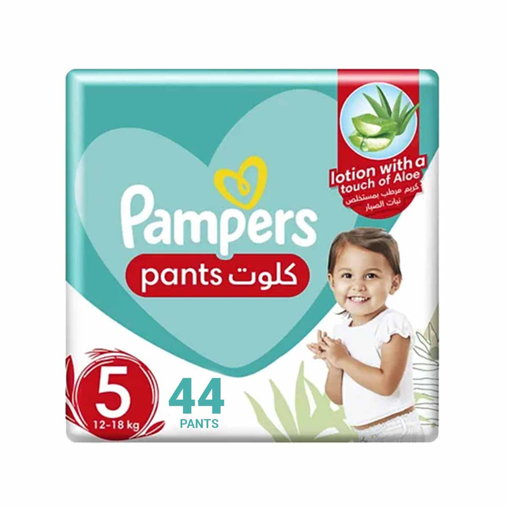 etiket Trouw Oprichter Pampers Pants Size 5 Baby-Dry with Aloe Vera Lotion, Stretchy Sides, a