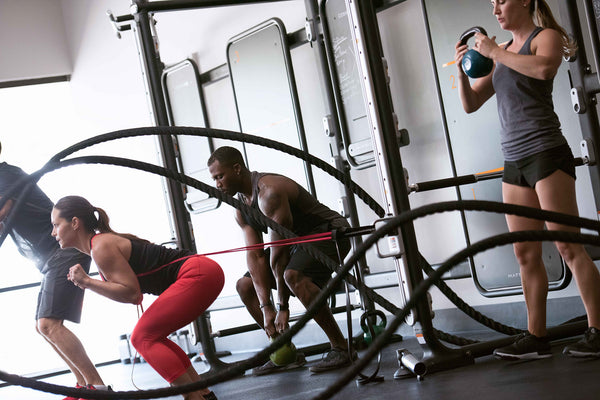 people working out in the gym