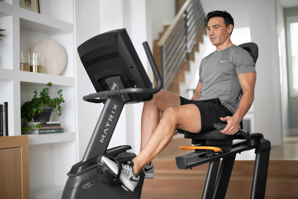 man on recumbent bike