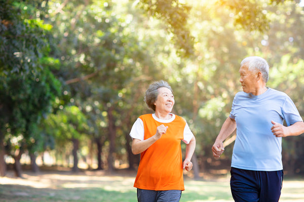 couple running outside