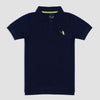 Boys Navy Blue Pique Polo T-Shirt
