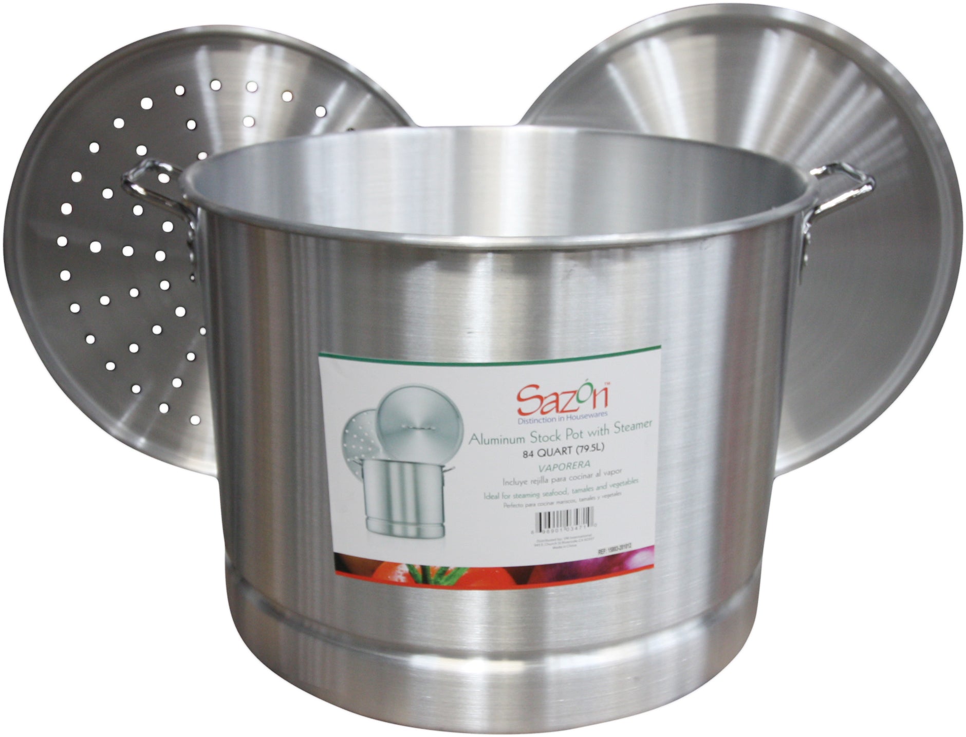 Hubert Stock Pot 24 Quart Aluminum