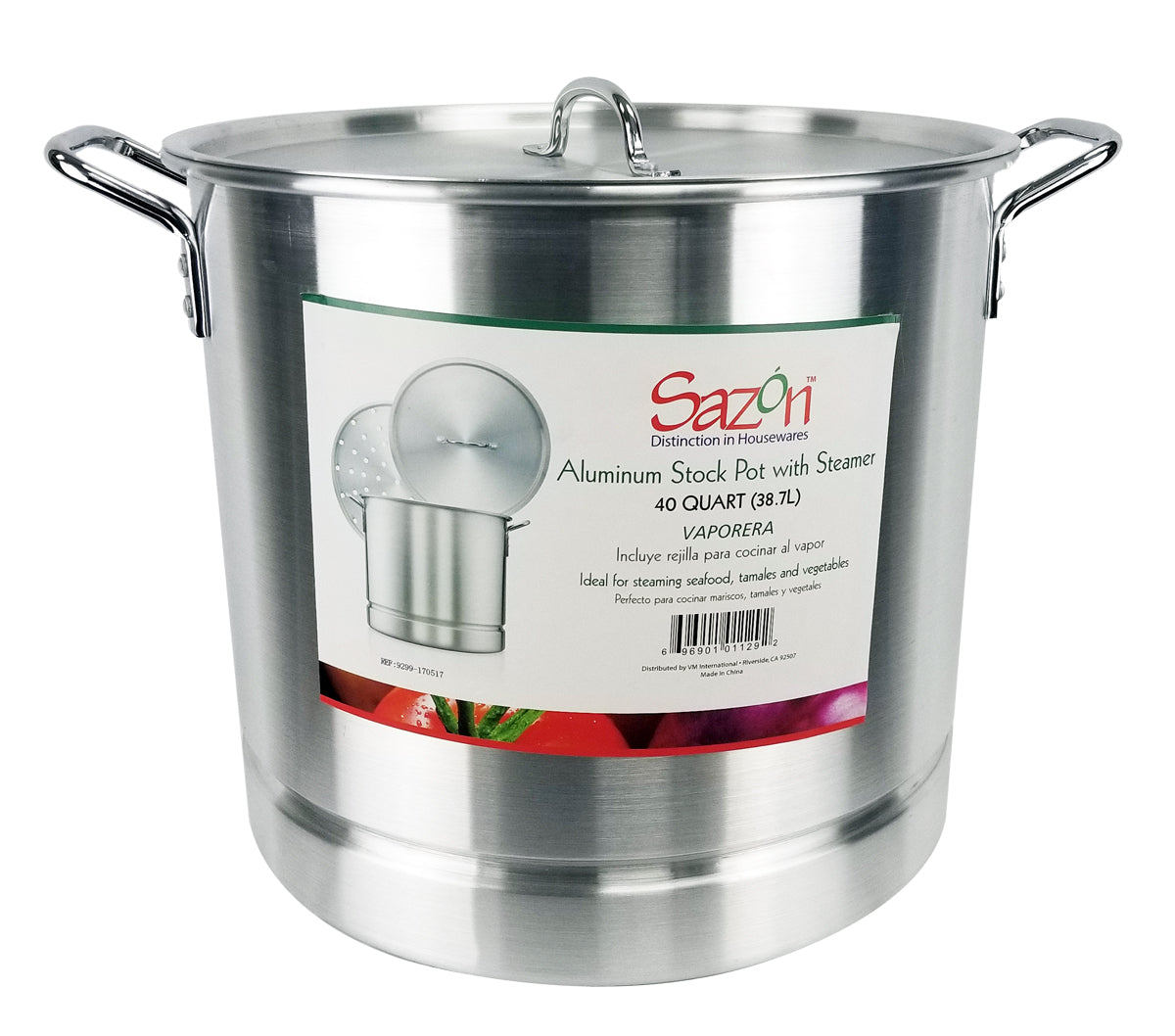 Choice 32 Qt. Standard Weight Aluminum Stock Pot with Steamer