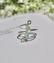 Load image into Gallery viewer, Green Aventurine Duo Extra Swirly Wire Ring
