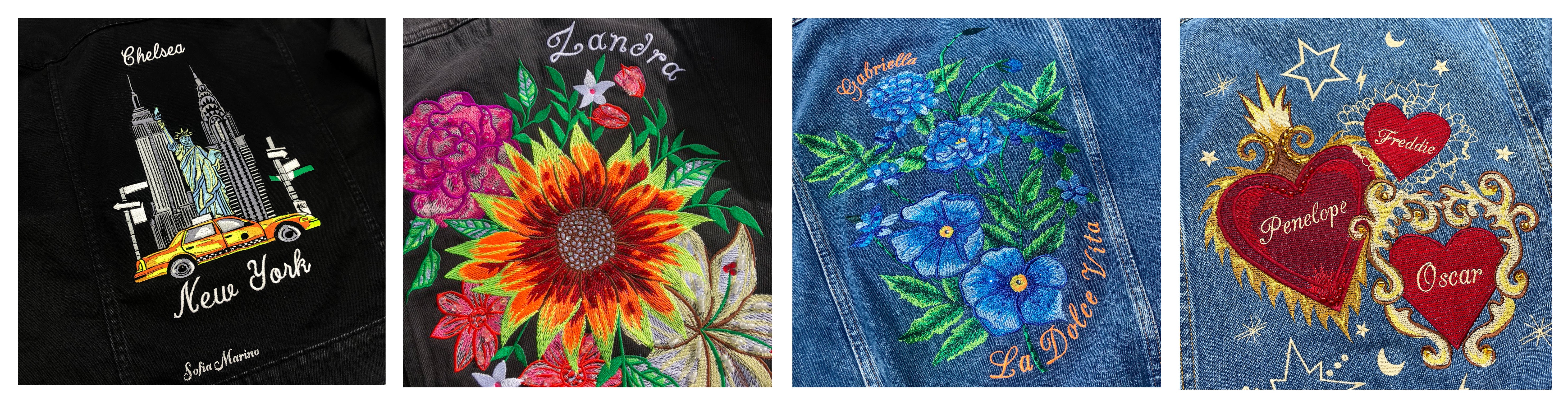 Adoration Sunflower Embroidered Denim Jacket - Sofia Marino