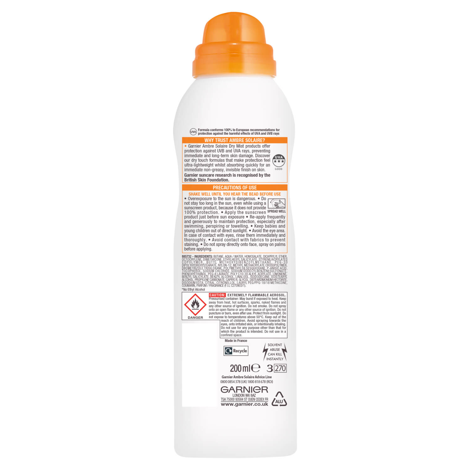 garnier dry mist spf 30