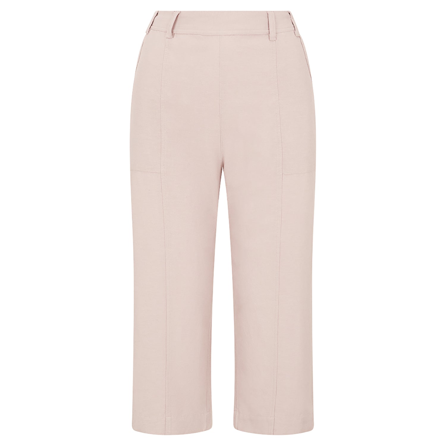 Penny Plain Linen Blend Cropped Trousers - Cloud - Shaws Department Stores