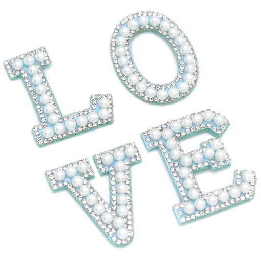  26 Piece Rhinestone Iron On Patch A-Z White Pearl Bling  Rhinestone Letter Patch Glitter Alphabet Applique Rhinestone Pearl English  Letter for DIY Craft Supplies (Dazzling Rainbow) : Arts, Crafts & Sewing