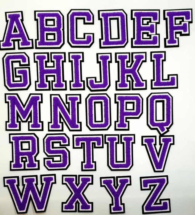 3D Varsity Style Purple 7.5cm Chenille Iron-On Patch Letters — Patches ...