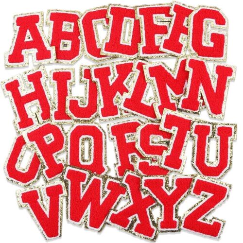 Red 5.8cm Embroidered Iron On Patch Letters
