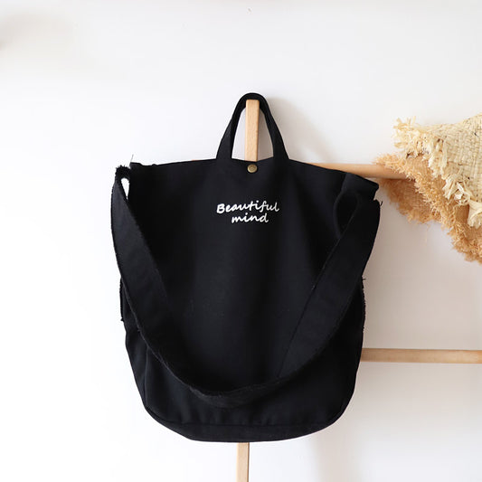 Minimalist Knitting Design Tote Bag – Eco Style Corner