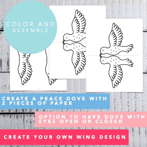 Dove of Peace Craft │ Coloring Pages Memorial Day – Draw Calm