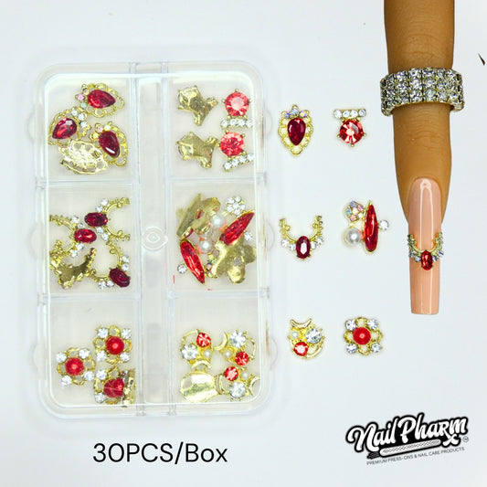 90PCS Assorted Christmas Nail Jewelry Box, Ornament Charms, Christmas –  NailPharm®