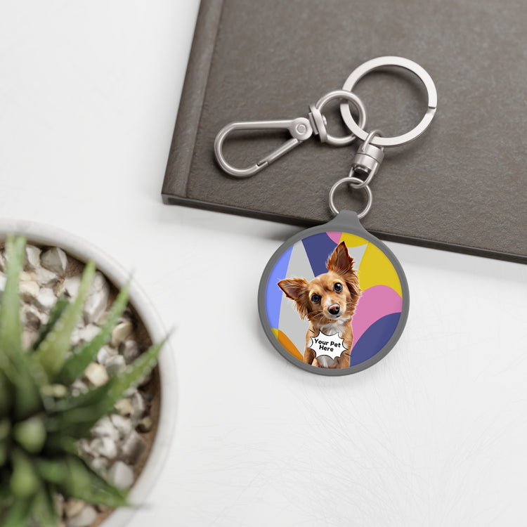 Personalized Round Keychain - Memphis Collection