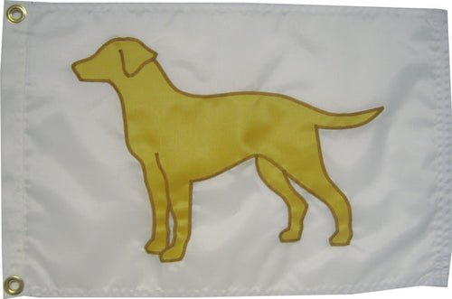 yellow lab with flag large rectangle pillow - Tina Labadini Designs