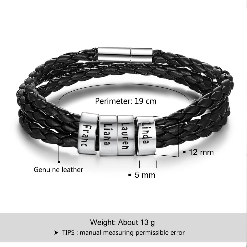 Buy Mens Personalised Leather Double Wrap Bracelet Online in India  Etsy