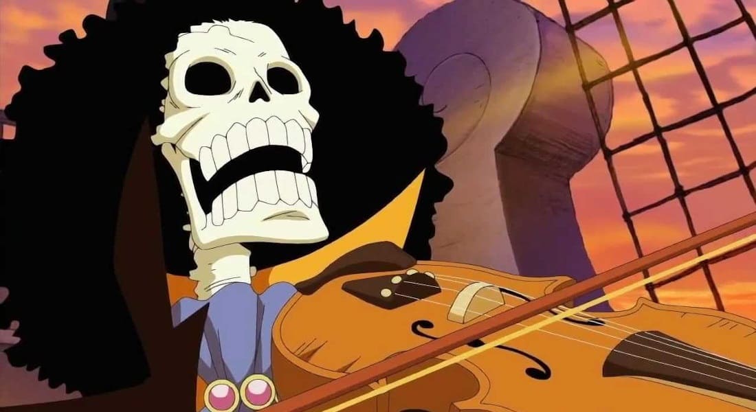Brroke de One Piece en train de jouer du violon