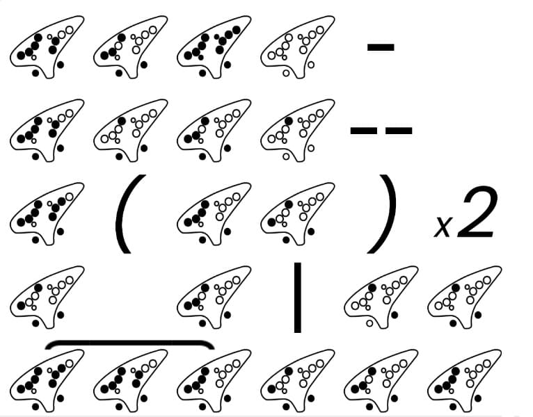 Exemple de Tablature pour Ocarina