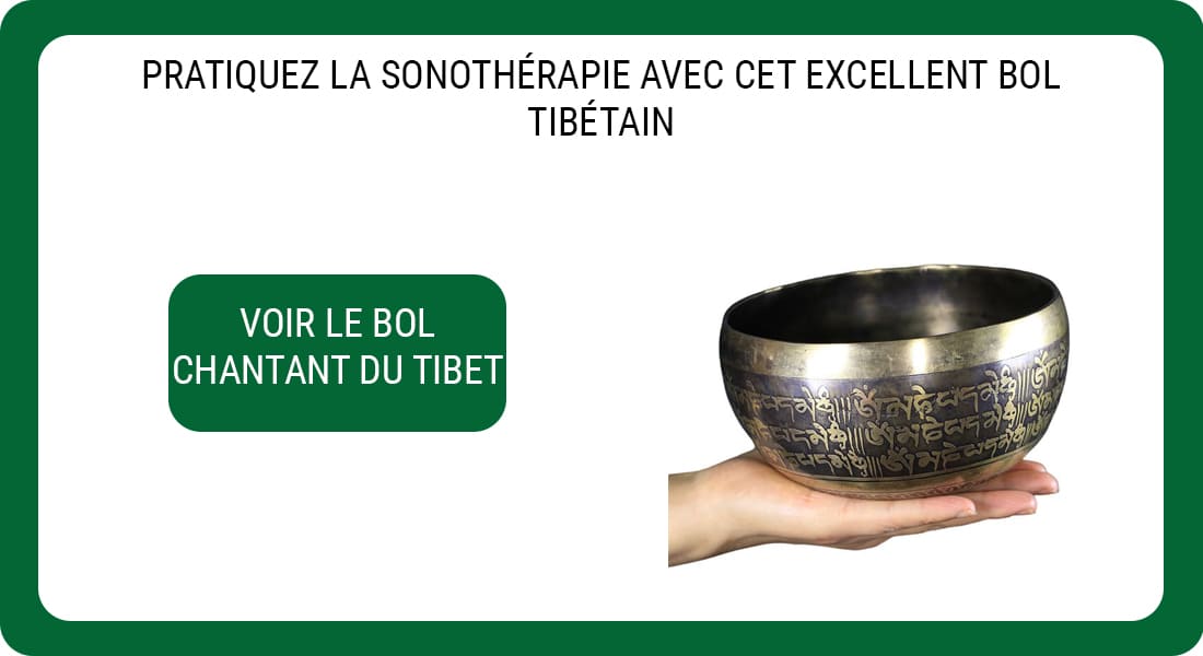 Une publicité pour un Bol Chantant en alliage de 7 métaux provenant du Tibet.