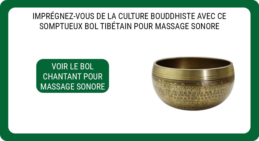 Une publicité pour un Bol Chantant dédié au Massage sonore.