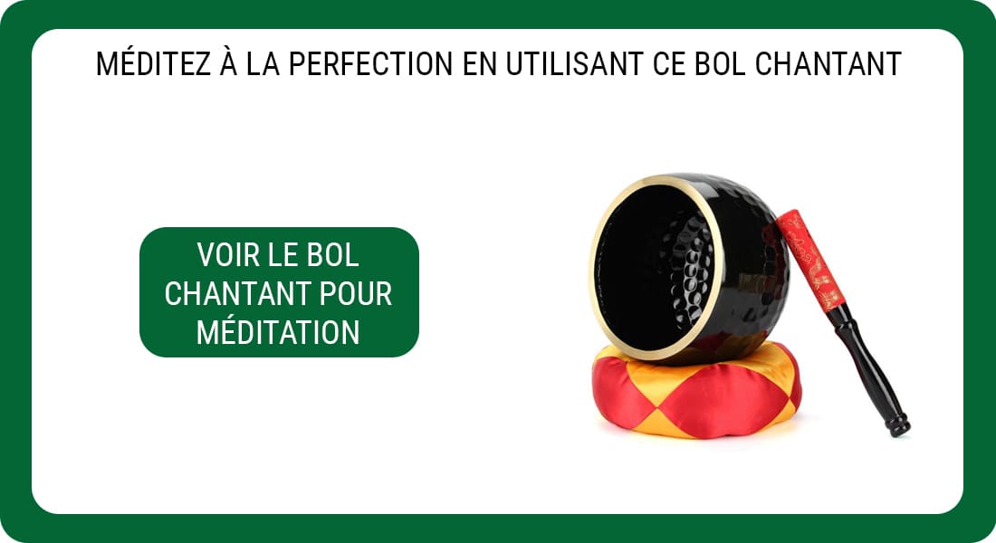 Une publicité pour un Bol Chantant spécialisé dans la Méditation