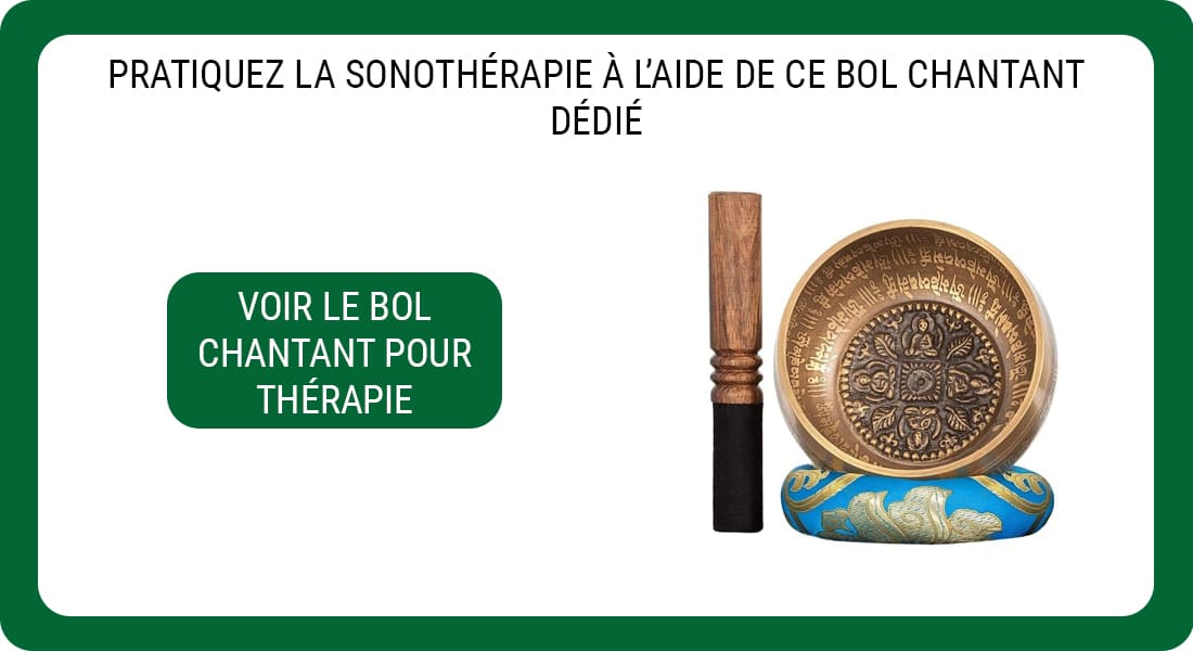 Une publicité pour un Bol Chantant pour Thérapie sonore.